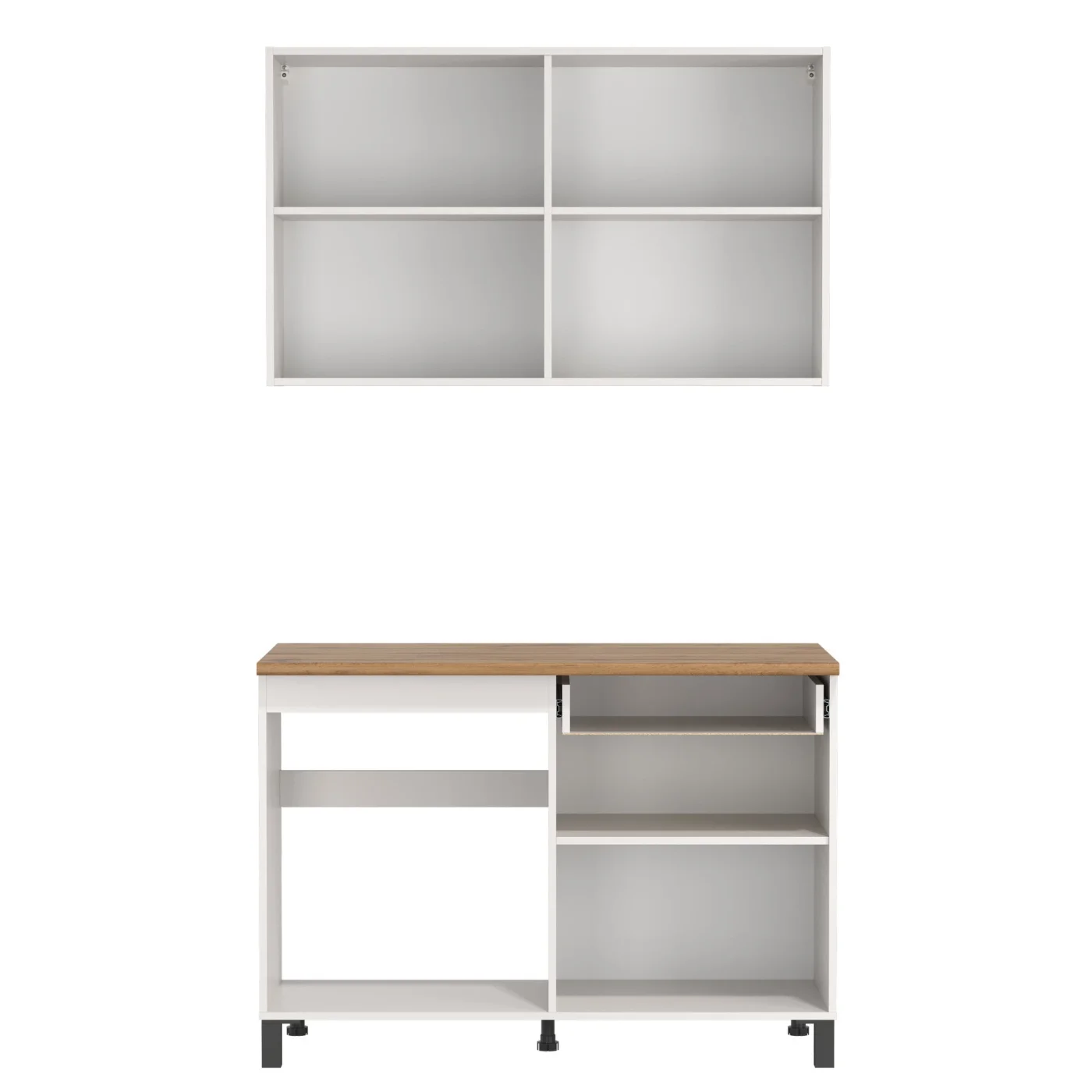 Кухонный гарнитур Аризона 2,2м МДФ/ЛДСП белый со столешницей